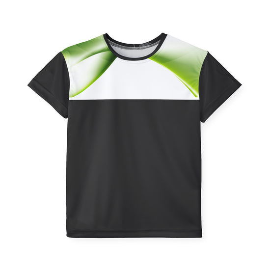 Kids Athletic Jersey — Black & Green Performance Soccer Shirt