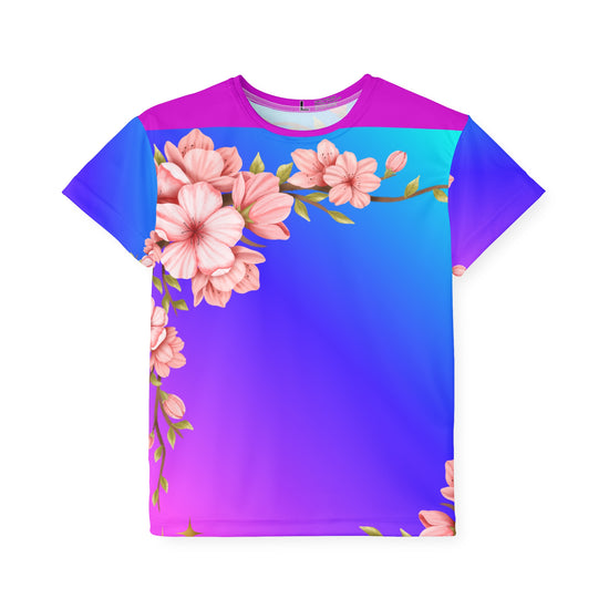 Pink Blossom Athletic Tee For Girls