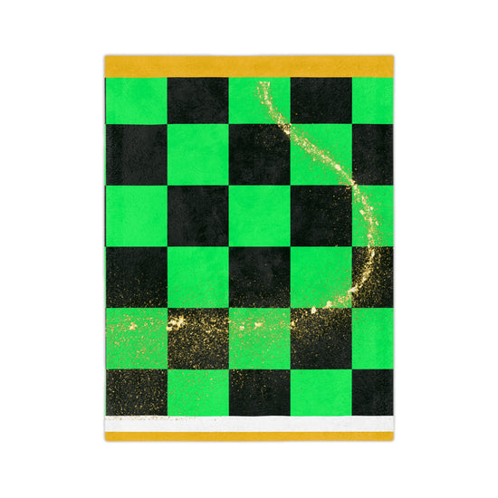 Green & Black Velveteen Microfiber Blanket
