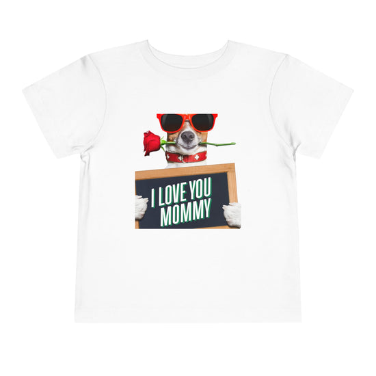 Toddler Short Sleeve Tee Shirt: Pup Love Design