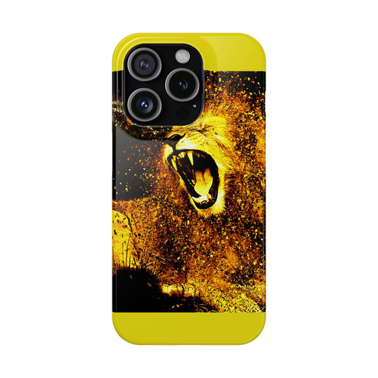 Roaring Gold Lion Slim Phone Case — Bold Safari Animal Design