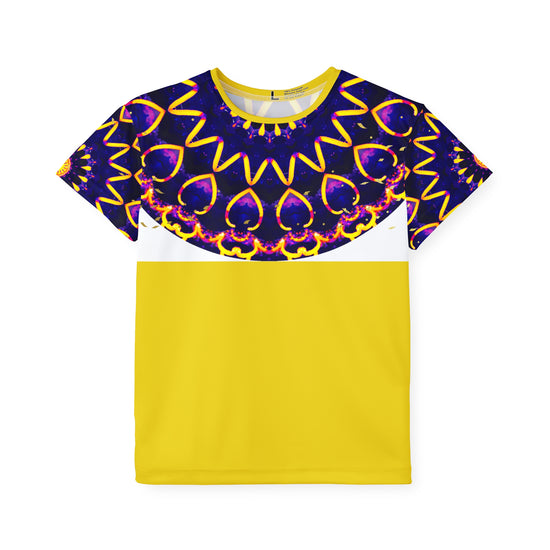 Bright Yellow & Neon Mandala All-Over Print Jersey For Kids