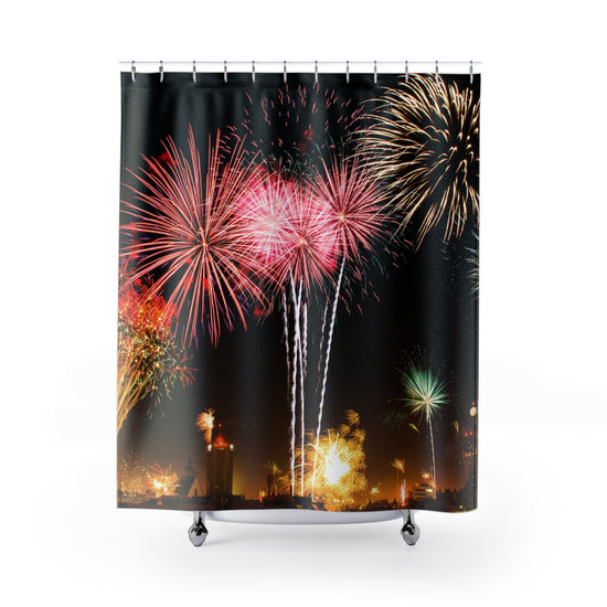 Firework Designed Shower Curtains