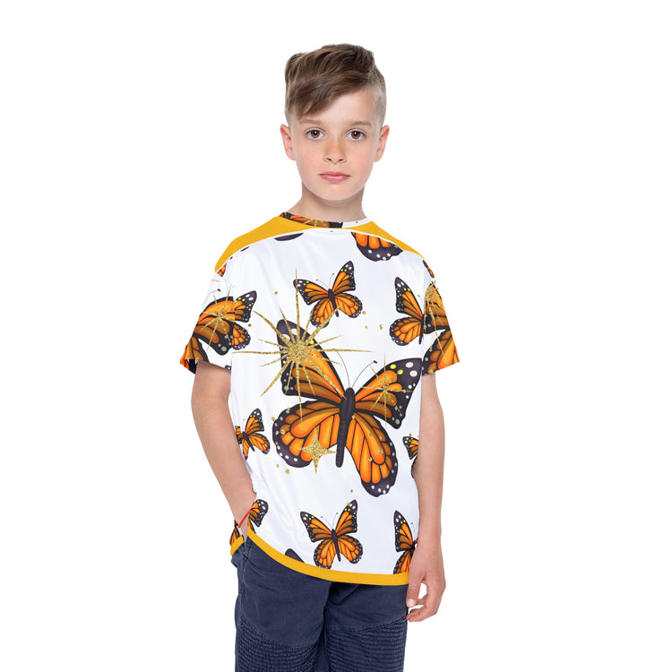 Kids Sports Jersey
Butterfly Kids Jersey
Colorful Athletic Shirt
Youth Activewear
Kids Sportswear Shirt