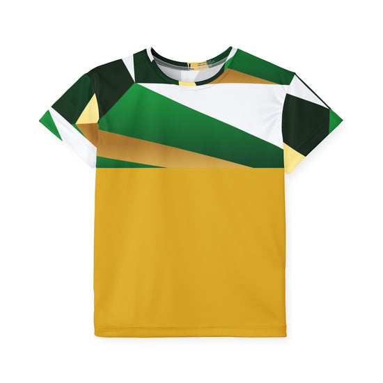 Jamaican Sports Jersey — Green & Gold All-Over Print For Kids