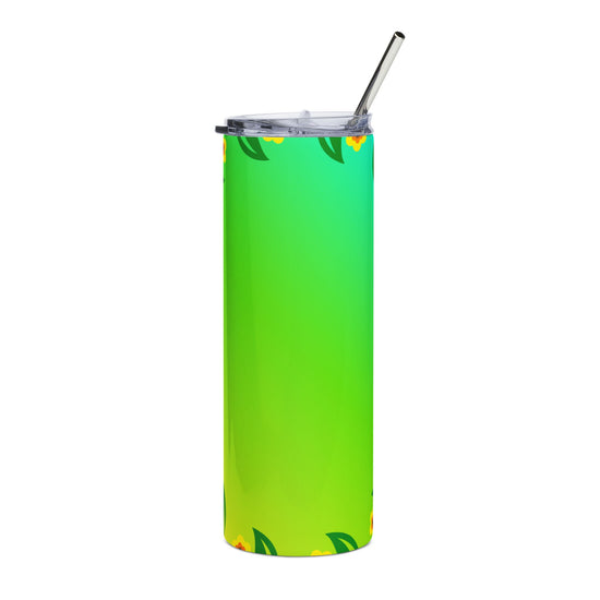Floral Vine Stainless Steel Tumbler — Green Ombre Travel Cup