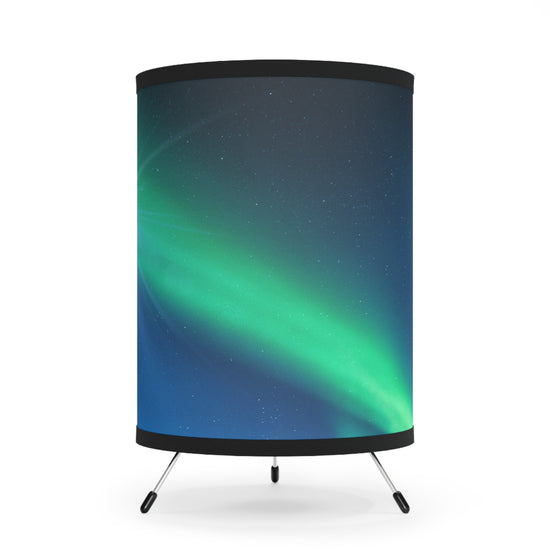 Northern Lights Designed Tripod Lamp with High-Res Printed Shade, US\CA plug
