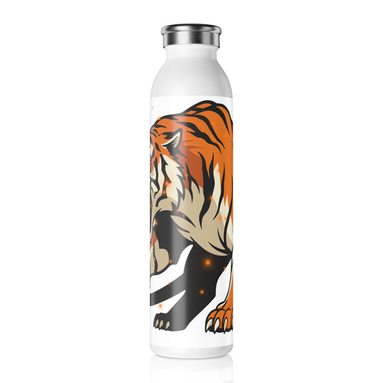 Tiger Roar Slim Water Bottle — Stainless Steel Athletic Bottle with Fierce Tiger Design
